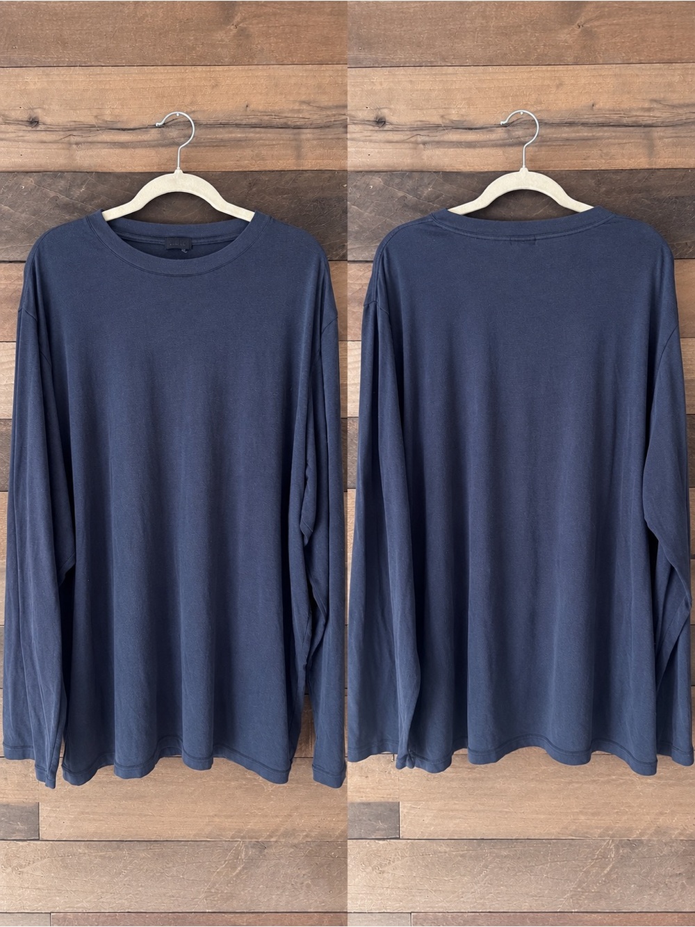 SKIMS Classic Dark Heathered Gret Long-Sleeve Crewneck Tee